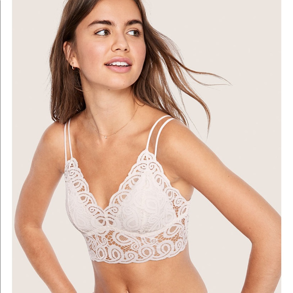 White crochet VS Pink bralette